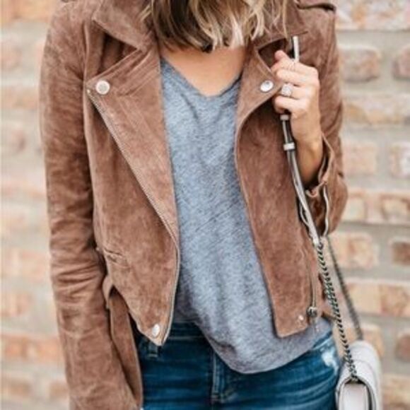 Jackets & Blazers - Women's Brown faux Suede Jacket